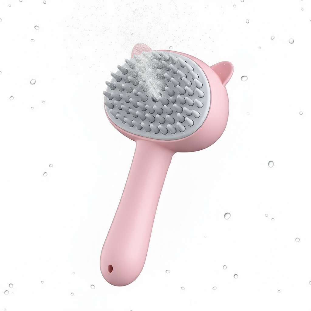 Szczotka w pastelowym różu z mgłą wodną