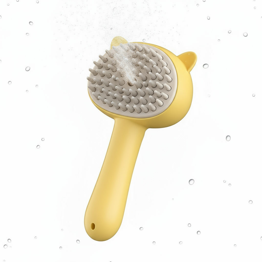 Żółta szczotka z mgłą wodną